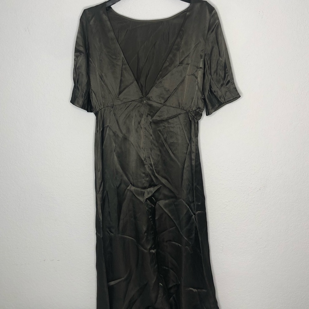 Modern citizen army green silk dress
